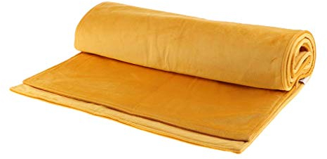 Tubayia Wildleder Bettläufer Bettschal Betttuch Bed Runner für Zuhause, Hotel, Schlafzimmer (Gelb)