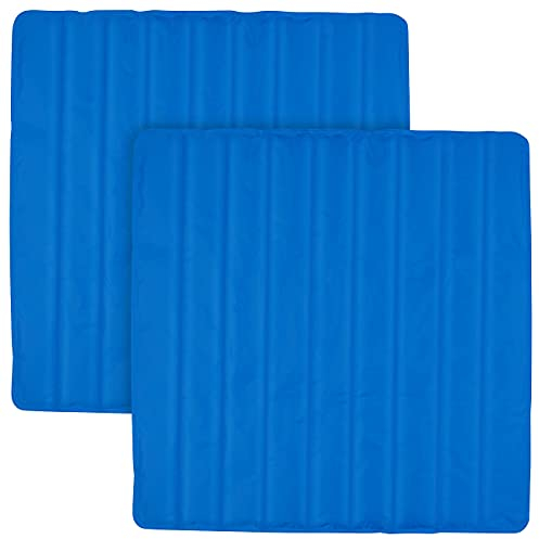 Newgen Medicals Bett Kühlung: 2er-Set kühlende Matratzenauflagen, 90 x 90 cm, wiederverwendbar, blau (Matratzen Kühlung, Matratze Kühlen