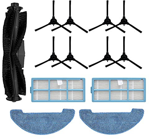 NC Yooria Hauptbürste + Seitenbürsten + Hepa-Filter + Reinigungstuch Wischlappen für Hosome G9070 Staubsauger Roboter Reinigungszubehör 13 Stück/Packung
