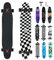 Opurtdor Longboard 118CM Profi Skateboard Komplettes Cruiser Trick 8 Etagen Ahornholz Wood Schwarzes Longboard für Anfänger Erwachsene Teens Mädchen Jungen (Schwarzes weißes Raster)