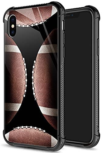 DJSOK Case for iPhone Xs,Luxury Pattern Design Shockproof Rugged Cover,Cases for Man Woman-American Football