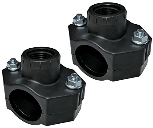 AERZETIX - C51882 - Lot de 2 Colliers de Prise en Charge pour Tuyau Ø32 - Filetage 1/2'' - à 2 boulons - Collier de dérivation de conduites Secondaires