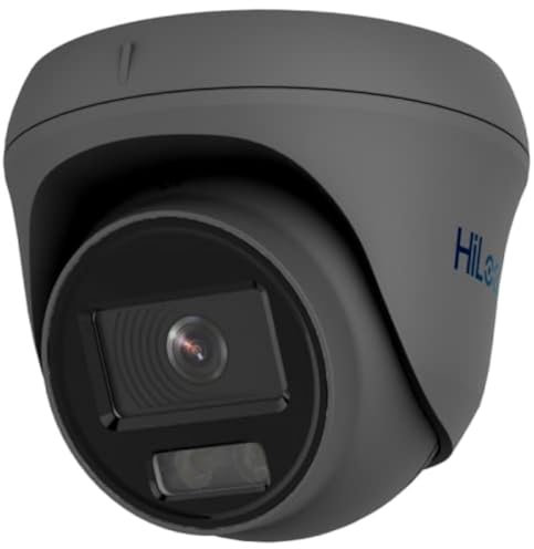 HiLook IPC-T259H-(2.8 mm) 5MP ColorVu Lite Fixed Turret Network POE IP Camera IP67 24/7 Colour - Grey