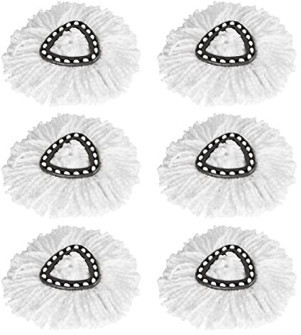 6 Pack Easy Wring Mop Replacement Heads - Microfiber Replacement Mop Head Refills for Triangle Spin Mop (6Pcs)