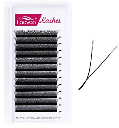 YY Lashes 2D Pre Made Fan Eyelash Extensions Volume Russian 0.07C Curl 10mm Premade Y Shape Soft Natural Eyelashes Extension by FADVAN(Y-0.07C-10)