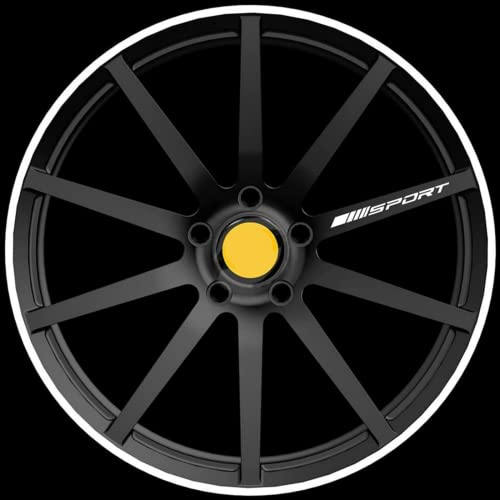 MOMOTOU 4pcs Auto-Felgen-Aufkleber Reflektierende Auto-Abziehbilder Sport-Abziehbilder Karosserie-Aufkleber Auto-Türfelgen Radnabe Racing Aufkleber (glänzend weiß)