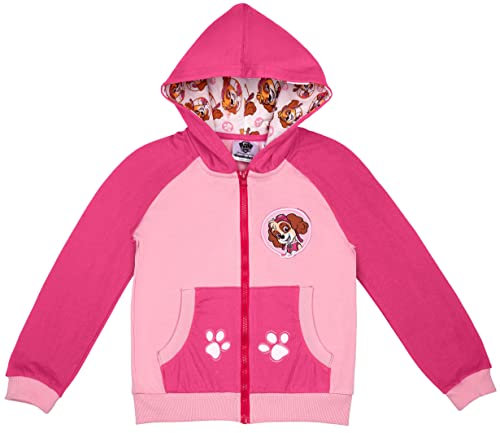 PAW PATROL Mädchen Sweatjacke mit Kapuze Kapuzenjacke Jacke (116, Rosa)