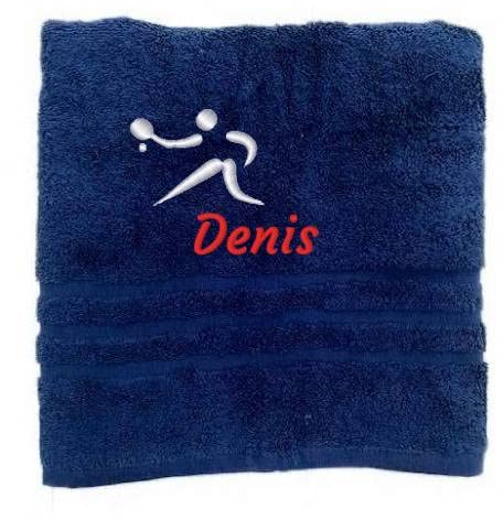 Pet-Jos Personalisiertes Sport Handtuch mit Namen, 100% Baumwolle, 50 x 100 cm, Tischtennis, Einfarbig, Weiche, 450 g/m², 1 Stück