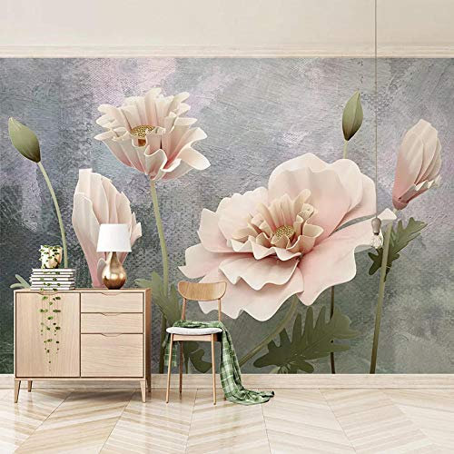 INPETS Papier peint photo 3D personnalisé moderne en trois dimensions floral peinture à l'huile sur toile pour chambre à coucher salon peinture murale fond TV 388,8 x 279,4 cm
