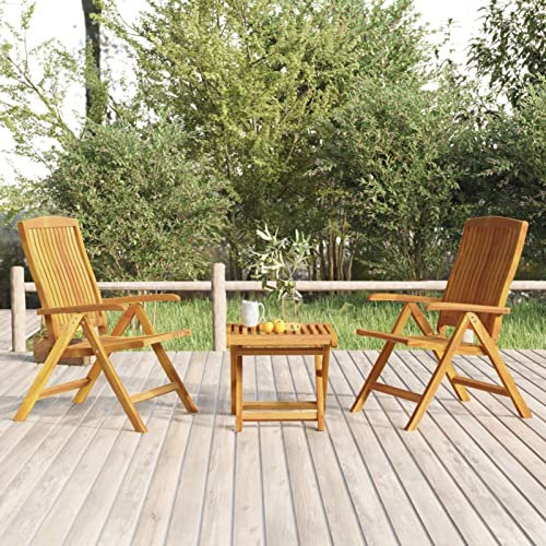 BULANED 3-TLG. Garten-Lounge-Set, Gartenmöbel, Balkonmöbel, Gartenlounge, Terassenmöbel Außen, Loungemöbel Balkon, Gartengarnitur, Massivholz Teak