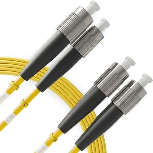BEYONDTECH Cavo Fibra Ottica FC a FC OS1 Monomodale Duplex (100 Metri) - Cavo di Fibre Ottiche UPC/UPC - 9/125 (LSZH)