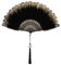 MoreChioce Foldable Feather Fan, 1920s Vintage Style Flapper Hand Fan Fabric Plastic Frame Marabou Feather Fan for Women Costume Party Photoshoot Wedding Decoration,Black