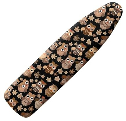 Darisoco Bügelbrettbezug und Pad mit Eulen-Motiv, weicher Stoffbezug mit Polsterung, hitzereflektierend, scheuerbeständig, Heimdekoration