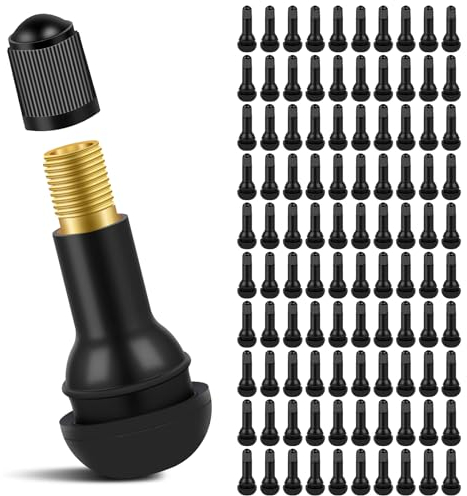 100 Pcs TR413 Válvulas de Goma, Universal Válvula de Goma Neumática, Durable Tapas para válvulas Goma Snap-in Válvulas for Most Cars, Motorbikes, etc.