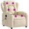 vidaXL Massagesessel, Sessel Verstellbare Rückenlehne, Fernsehsessel Relaxsessel mit Vibrationsfunktion, Liegesessel Polstersessel Ruhesessel, Creme Stoff