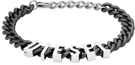 Diesel Bracciale a catena unisex in acciaio bicolore, DX1486060