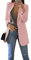 EFOFEI Frauen Langarm Revers Mit Taschen Herbst Jacken Loose Fit Arbeit Casual Blazer Oberbekleidung Rosa 4XL