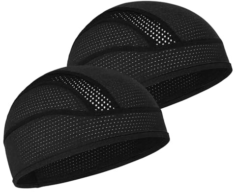 MELASA Cycling Skull Cap Under Helmet Liner, Cooling Mesh, Sweat Beanie