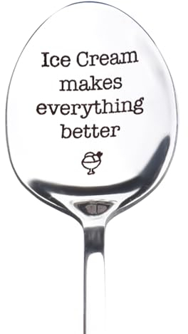 Ice Cream Lovers Spoons - Gift for Boyfriend, Girlfriend, Family & Friends - Set of 6 Colorful Ice Cream Spoons