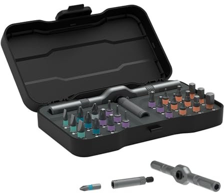 DIY Screwdriver Set, 24 in 1 Multi Bit Ratchet Wrench, Magnetic Screw Driver, Detachable T Ratchet Handle