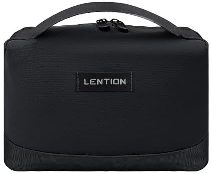 LENTION Kabel Organizer Tasche, Elektronik Reise Kabeltasche, Tech Pouch, Reise Cable Bag für Ladekabel, Festplatte, USB Hub, Ladegerät, SD-Karte, Alltagsgegenstände (Schwarz)