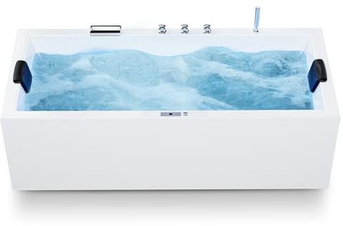 AQUADE Whirlpool Badewanne - Badewanne 190x90 cm - Unikales Whirlpool-Erlebnis nach Ihren Wünschen