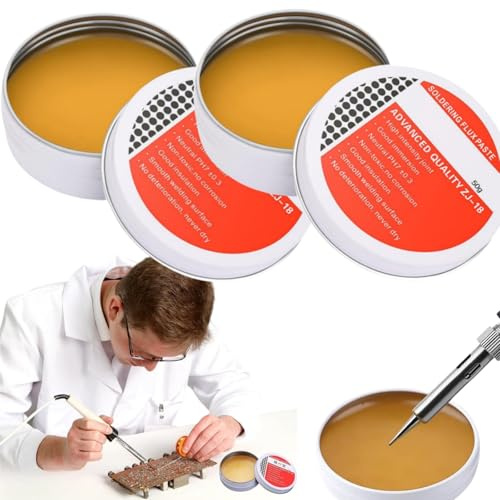 Lötpaste Flussmittel,Lötpaste,Flussmittel Löten,Bleifrei Flussmittelpaste,Solder Paste,Lötflussmittel,Flux Paste,No-Clean,für Mechaniker,Zinn,Telefon,PC-Karten,Bauelemente (50g*2pc)