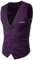 Gilet casual da uomo per feste da uomo, gilet formale per feste di nozze, gilet in cotone tinta unita per abbigliamento formale, lavoro, matrimonio gilet traspirante da uomo, Viola, L