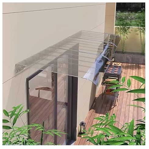 Klare Polycarbonat-Überdachung als Unterstand im Freien, Wasser- und regenbeständig, ideal als Schutz für Dach, Veranda und Garten, 127 x 56 cm