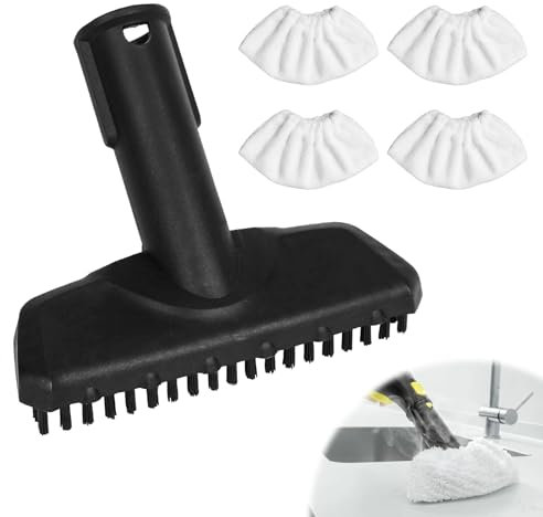 5 Pièces Nettoyeur Vapeur Accessoire Compatible Karcher SC1 SC2 SC3 SC4 SC5 Nettoyeur Vapeur, Brosses Buse Manuelle 2.884-280.0, Chiffons pour Karcher Nettoyeur Vapeur