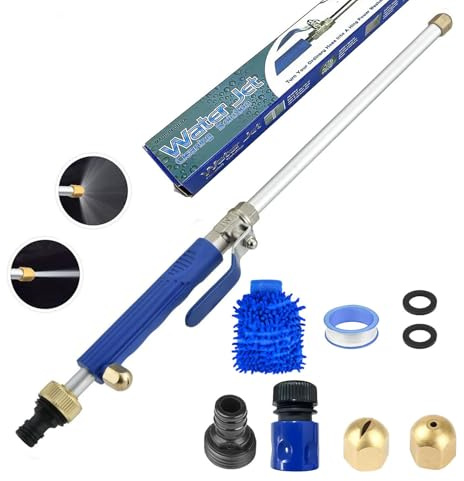 Hochdruck Wasserpistole, Jet Hochdruckreiniger, Hydrojet mit Hochdruckdüse Wasserspritze Waterjet Hochdruck Wasserschlauch mit 2 Düsen, Hochdruckreiniger für Auto Garten Glasfenster Reinigung