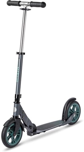 Micro Roller | Micro Klassischer Roller | ab 8 Jahren | Perfekt für Erwachsene & Kinder | Große Räder | Faltbar | Lenker verstellbar | Grau