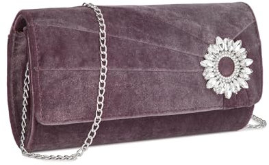 Miss Lulu Pochette Eleganti da Cerimonia, Pochette Donna Velluto, Borsa Clutch Elegante Donna, Borsette Tracolla Spalla con Catena Smontabileper Matrimoni, Feste e Banchetti