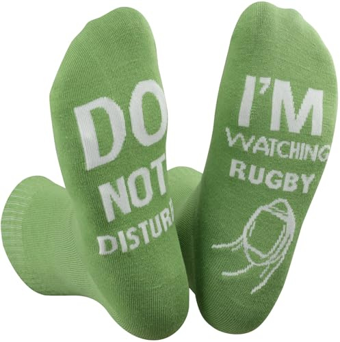 Himozoo Lustige Socken mit Aufschrift Do Not Disturb I'm Watching Football oder Rugby, für Damen und Herren, Rugby, Fußballliebhaber, Geschenke
