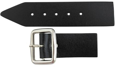 Black Kilt Straps & Chrome Buckles with Leather Tab 1.25 Inch 3cm Wide 1x - 20x