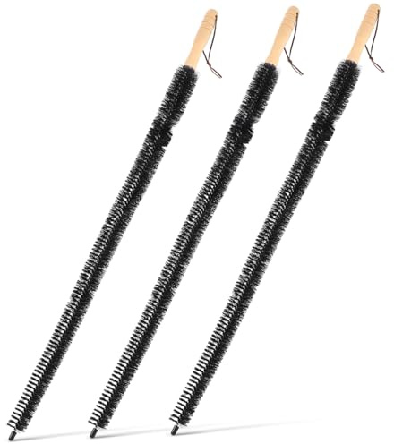 HONITANO Kühlerreinigerbürste Lang Flexibler Staubwedel Mit Dichtem Borstenkopf Holzgriff Heizkörper Und Lüftungsreiniger Für Trockner Und Waschmaschine 3 Stück