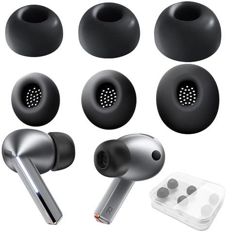 Ohrstöpsel für Samsung Galaxy Buds 3 pro - Silikon Ohrstöpsel für Samsung Buds 3 pro, Kompatibel mitgalaxy Buds 3 pro Ersatzzubehör, Schwarz L/M/S，Schwarz：S/M/L