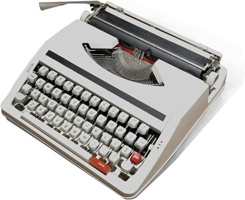 Dyqyym Manuelle Schreibmaschine, Vintage-Schreibmaschine, rot/schwarzes Band-Set, tragbar, altmodische Maschinen, 30 x 30 x 10 cm