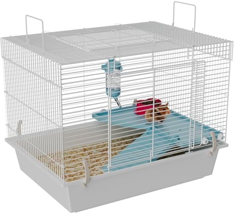 STILLCOVE Kleiner Hamsterkäfig Indoor: Rattenkäfig Mäuse Haus Rennmäuse Habitat Haustiergehege inklusive Plattform & Wasserflasche & Futternapf für Zwerg und Syrischer Hamster, Mäuse, Nager und