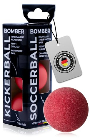 Bandito Kickerball Bomber, Profi Turnierball für alle Kickertische, präzise Ballkontrolle, mittelharte, griffige Oberfläche, formstabil, 35 mm, 27g, 3 St. Set in 3 Farben erhältlich