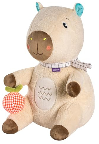 Fehn Kuscheltier Capybara Clara XL – Großes Stofftier und Einschlafhilfe | Spielgefährte und Beschützer zum Greifen, Fühlen und Knuddeln – Plüschtier für Babys und Kleinkinder ab 0 Monaten