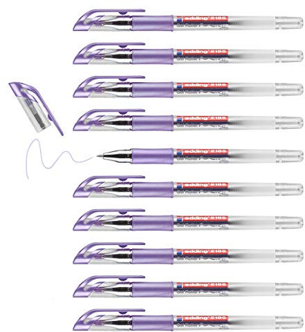 edding 2185 Gelroller - Violett-Metallic - 10 Stifte - 0.7 mm - Gelstifte zum Schreiben, Malen, Mandala, Bulletjournal - Gelschreiber, Gelmalstifte