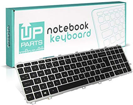 UP Parts - Azienda Italiana - Tastiera Italiana per Notebook HP Envy 15-J000-15-j104sl 15-j108el 17-j009elHP, HP Envy 15-J000 Nera con Frame Silver RETROILLUMNATA