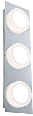 Paulmann 70876 LED Wandleuchte Doradus eckig incl. 3x4,7 Watt Wandlampe Chrom Spiegelleuchte Metall, Kunststoff Flurlampe 3000 K
