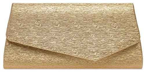 Caspar TA527 Damen elegante Glanz Clutch Tasche Abendtasche, Farbe:bronze, Größe:Einheitsgröße