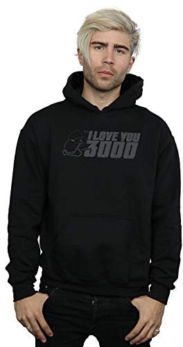 Marvel Men's Avengers Endgame I Love You 3000 Helmet Hoodie Black Small