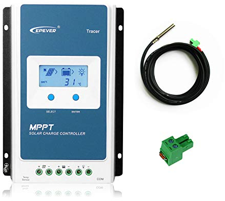 EPEVER MPPT Contrôleur de charge solaire 30A 12V/24V Auto Régulateur de panneau solaire max. PV 100V Entrée négative commune avec écran LCD pour batterie au lithium scellée AGM (Tracer3210AN) …