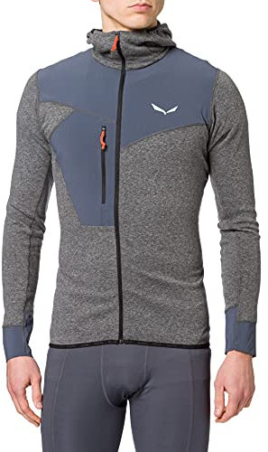 Salewa Herren Blusen und T-Shirts Puez 2 Dry M L/S Hood Fz Tee, Black Out Melange/3860, 56/3X, 00-0000027221