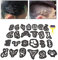 25pcs Haar Tattoo Schablone, Haar Tattoo Vorlage, Haarfärbung Schnitzmuster Schablone Haar Styling Tattoo Aufkleber Tattoo Muster Salon Barber Tools