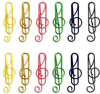 YTYKINOY 50 Stück Musiknoten Büroklammern Halter für Schreibtisch, Büro, Schule